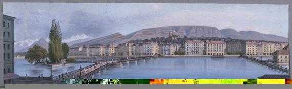 Appraisal: GENEVA -Lot von sheets with views of Geneva circa Die