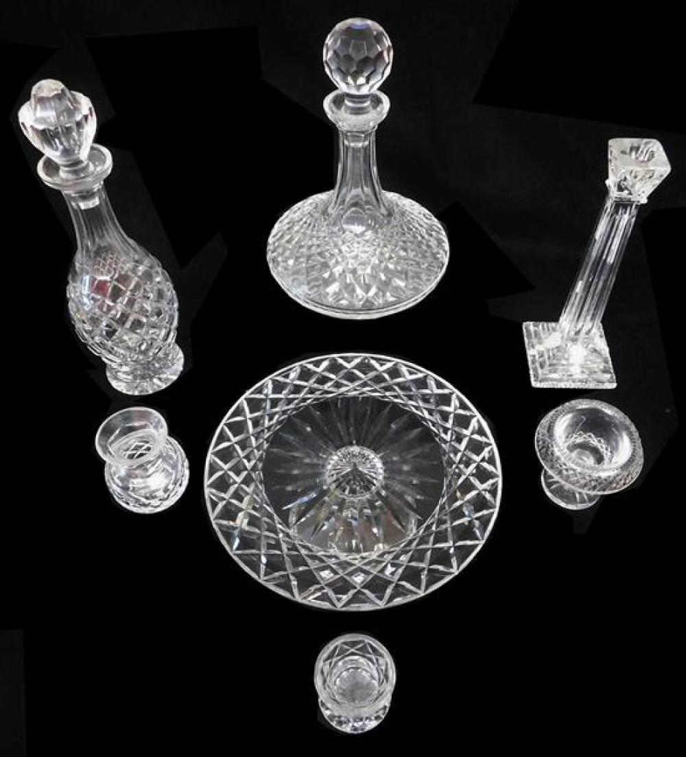 Appraisal: GLASS Waterford etc seven pieces of cut crystal including four