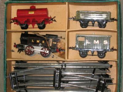 Appraisal: A Hornby No tank goods set with L M S