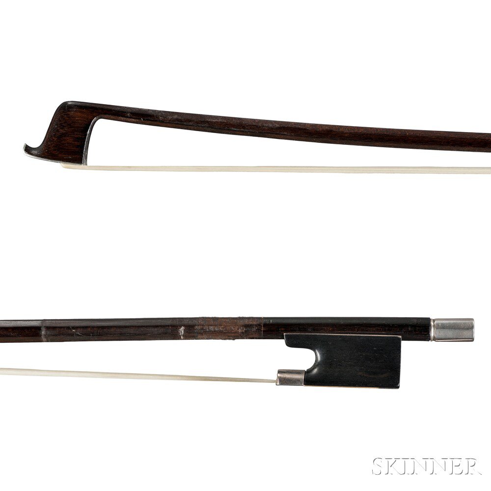 Appraisal: German Silver-mounted Violin Bow Ascribed to Dodd the octagonal stick