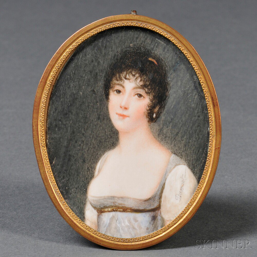 Appraisal: Fran ois Dumont French - Portrait Miniature of a Young