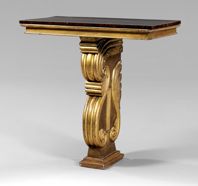 Appraisal: Regency rosewood and gilt pier table rosewood-veneered top over gilt