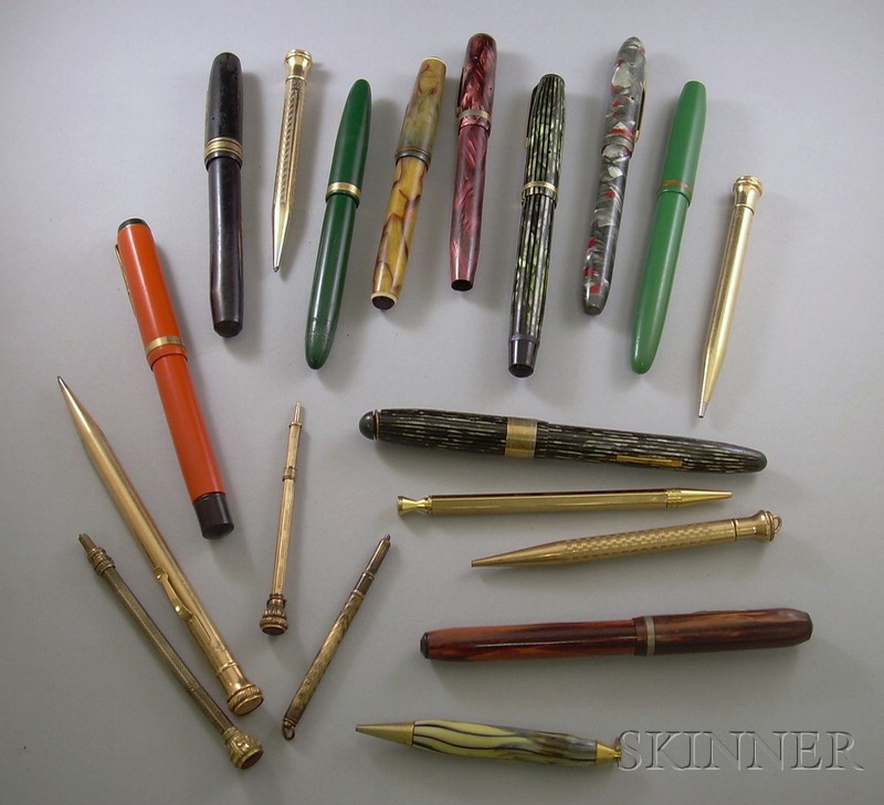 Appraisal: Approximately Twelve Fountain Pens and Mechanical Pencils Sheaffer's Wearever etc