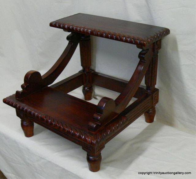 Appraisal: Mahogany Bedside Steps two wood steps tall wide x tall