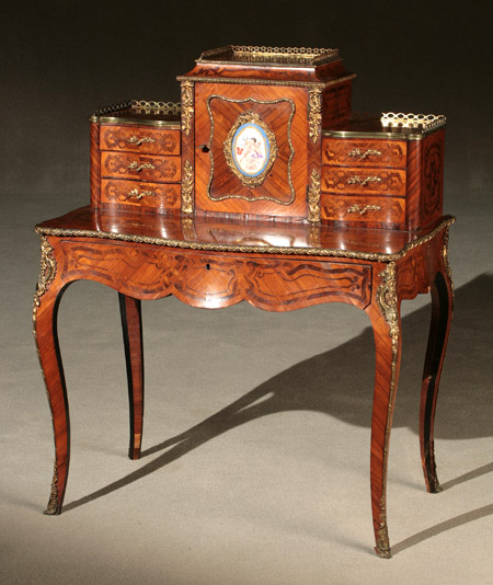 Appraisal: Louis XV Style S vres Type and Ormolu Mounted Marquetry