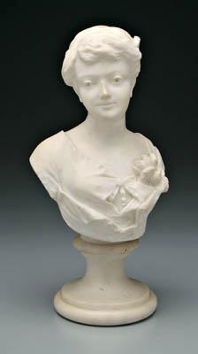 Appraisal: Italian marble bust A Piazza young peasant woman with rose