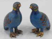 Appraisal: A pair of Chinese cloisonne enamelled quail ht cm