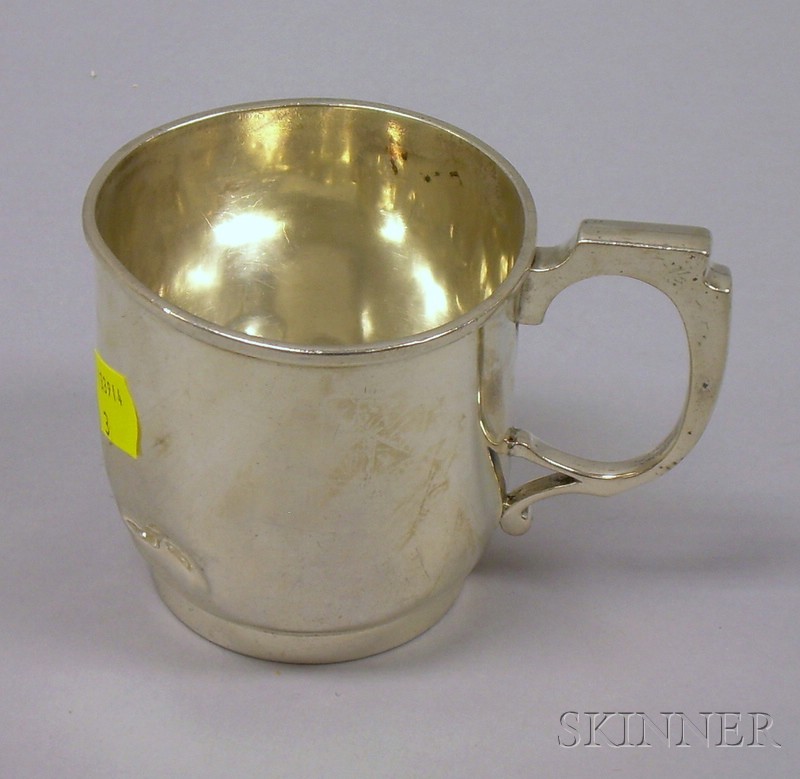 Appraisal: Coin Silver Mug Boston Shreve Stanwood Company ht in approx