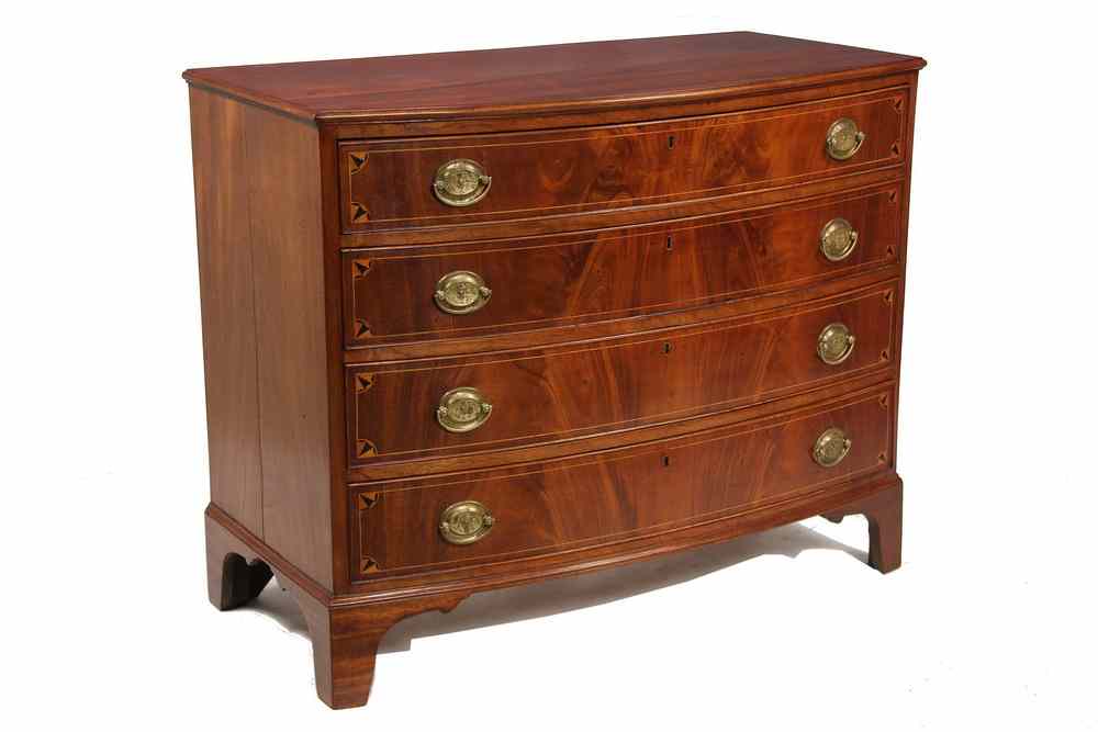 Appraisal: HEPPLEWHITE CHEST - Hepplewhite Mahogany Bowfront Chest Massachusetts fourth quarter