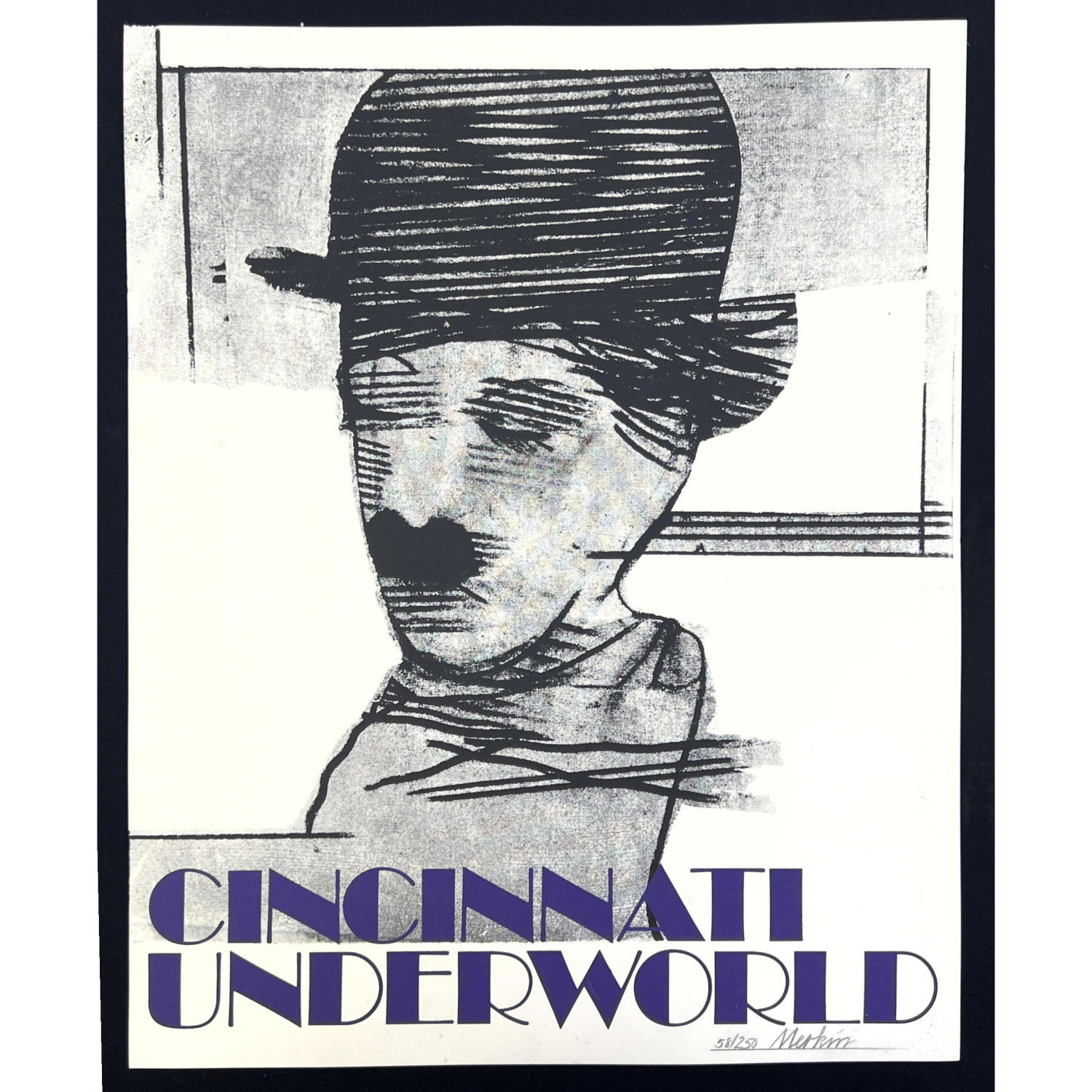 Appraisal: RICHARD MERKIN Cincinnati Underworld Print CHARLIE CHAPLIN image Pencil Signed