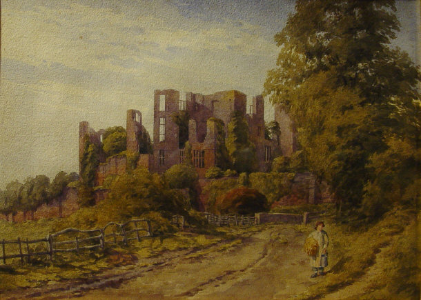 Appraisal: Unsigned watercolour of Warwickshire Castle in a gilt mounted frame