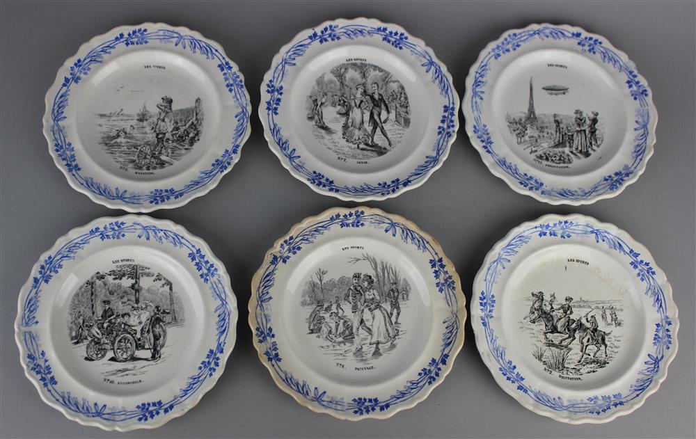 Appraisal: SET OF SIX CREIL ET MONTEREAU TERRE DE FER LES