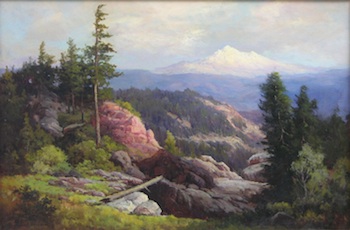 Appraisal: Robert Wood American - Mount Hood Oil on canvas mounted