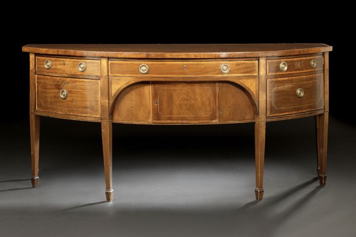 Appraisal: Late George III Mahogany Bowfront Sideboard first quarter th century