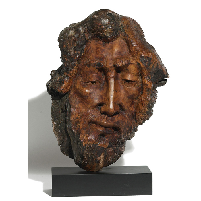 Appraisal: Michael Barkin carved wood Prophet sculpture redwood form over a