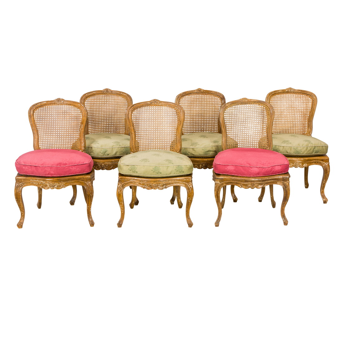 Appraisal: LOT OF FRENCH CANE BACK DINING CHAIRS LATE TH EARLY