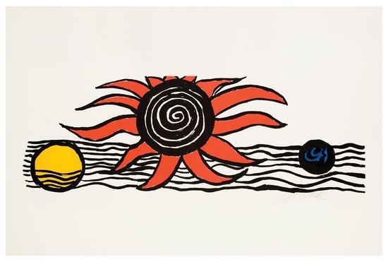 Appraisal: Alexander Calder - red sun lithograph printed in colors signed