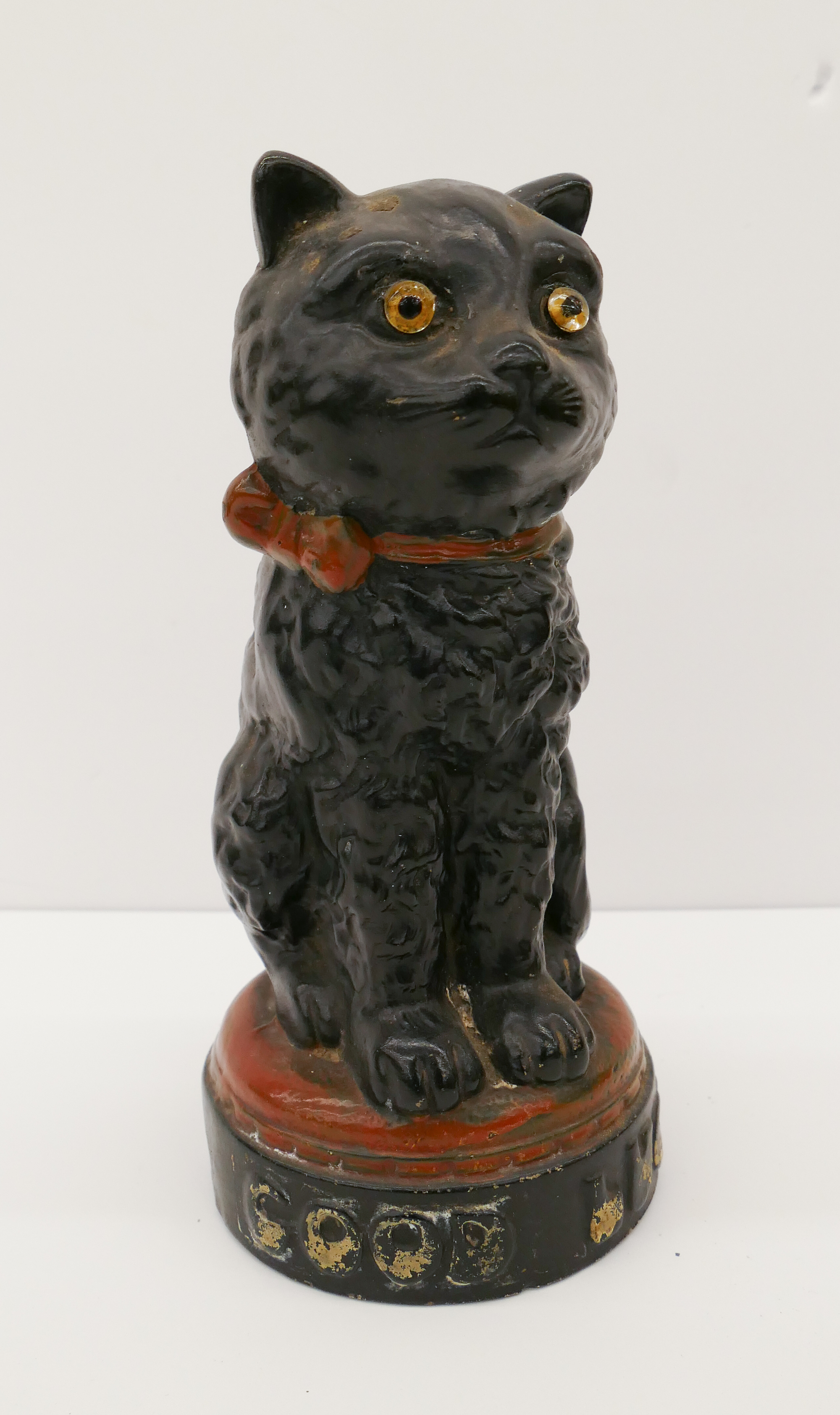 Appraisal: Antique Good Luck Black Cat Ceramic Figure- ''