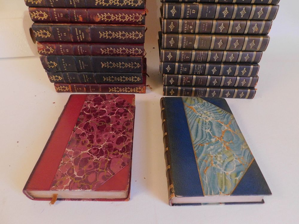 Appraisal: SETS LEATHER BOOKS DEFOE BYRON sets leather bound books volumes