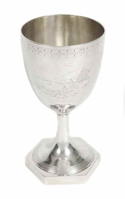 Appraisal: A Victorian silver trophy goblet by Daniel Charles Houle London