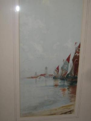 Appraisal: FRANK HENRY MASON The Lagoon Venice signed x gilt frame