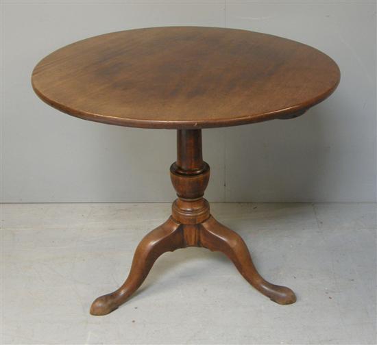 Appraisal: George III mahogany table on column and tripod base later