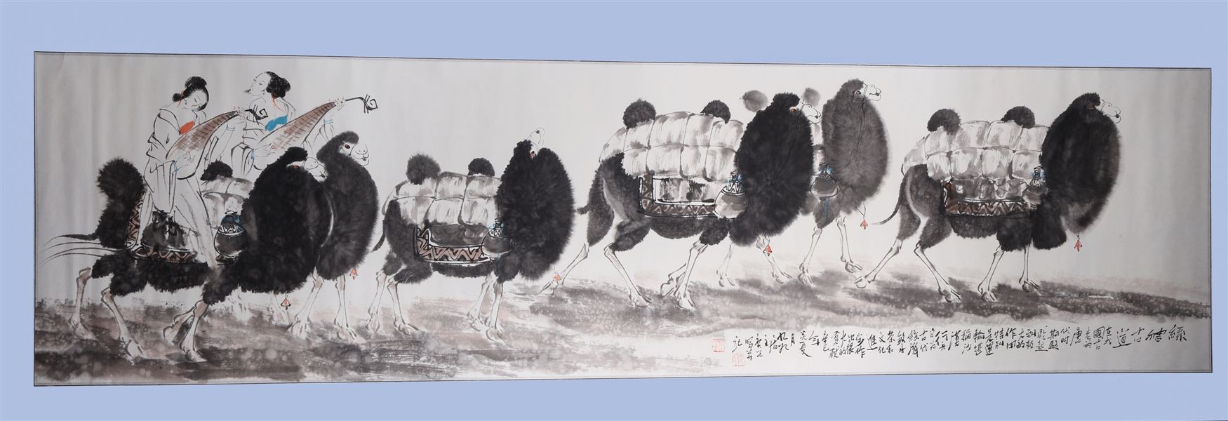 Appraisal: Chinese ink and color on paper painting mounted as scroll