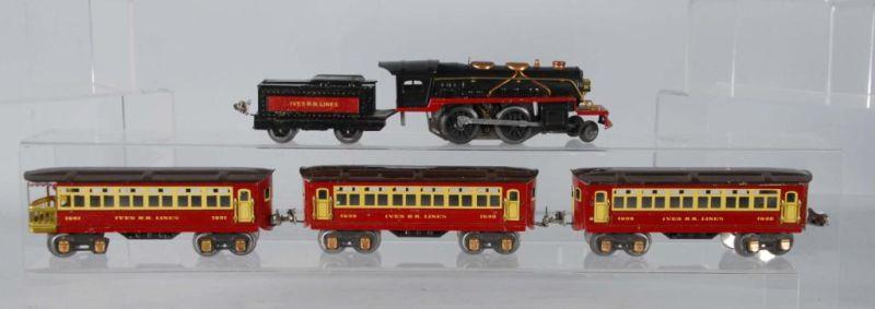 Appraisal: -Piece Lionel Ives Passenger Train Set Description O-Gauge Includes E