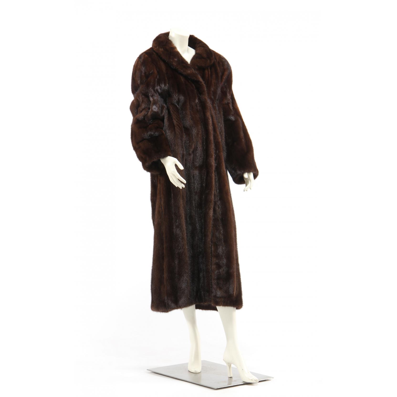 Appraisal: Full Length Mink Coat Gartenhaus composed of deep brown pelts