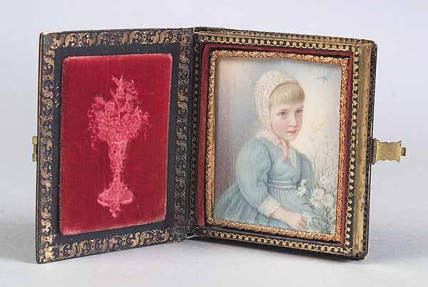 Appraisal: An English Portrait Miniature on Ivory of a Child in