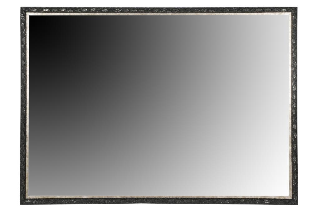 Appraisal: CONTEMPORARY PAINTED SILVERED WALL MIRRORthe central rectangular mirror plate within