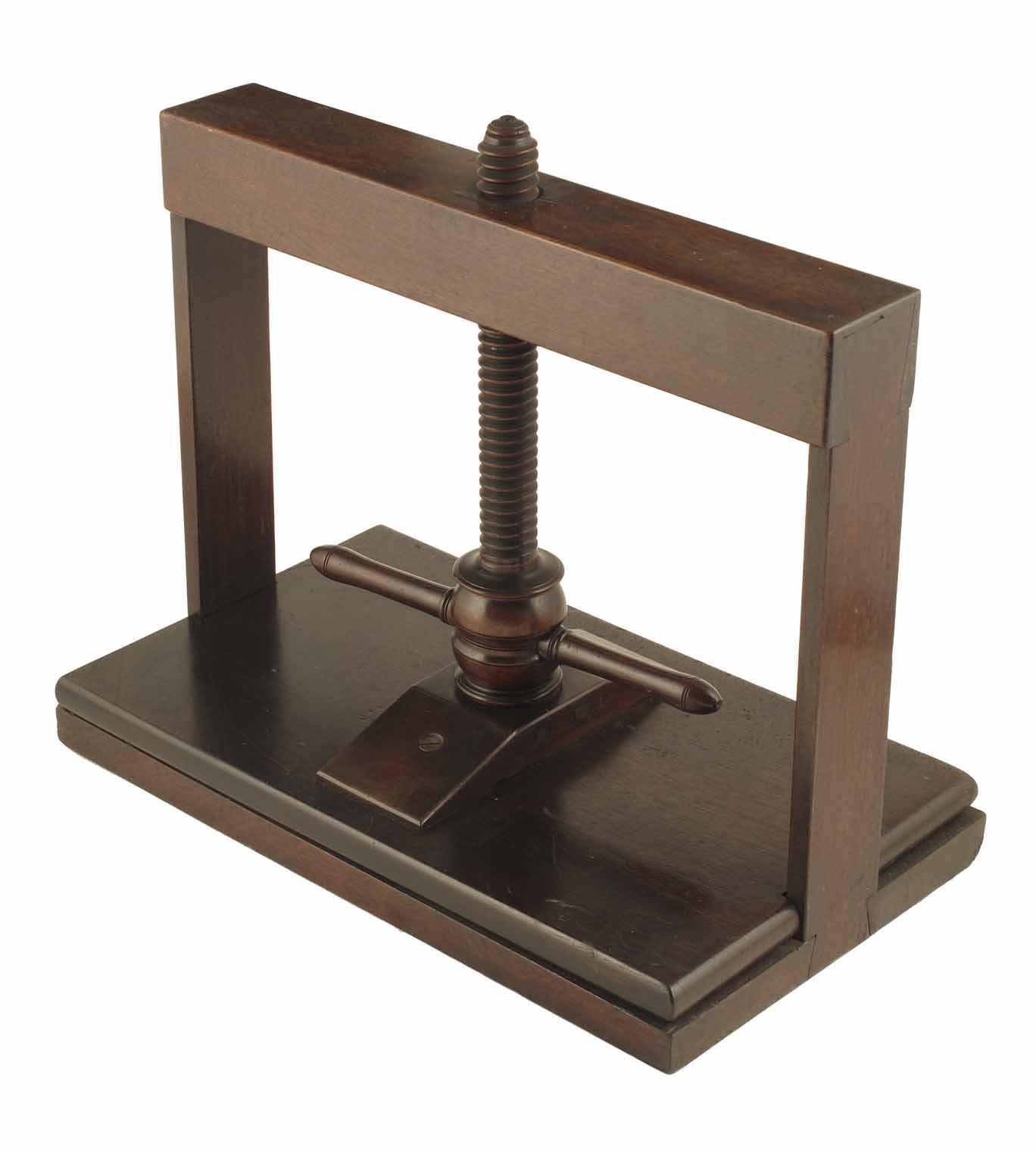 Appraisal: A th century mahogany table top book press