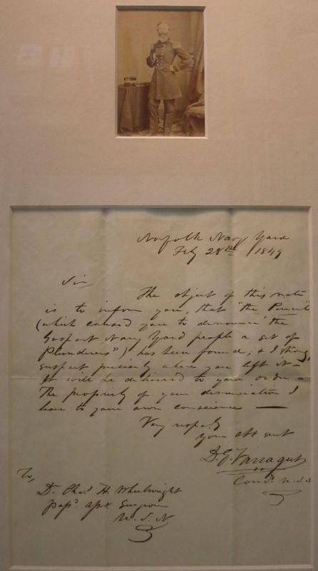 Appraisal: FARRAGUT DAVID G Autograph Letter Signed D G Farragut Com'r