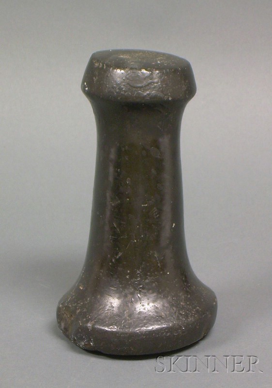 Appraisal: Northwest Coast Carved Stone Pestle the black form with beveled