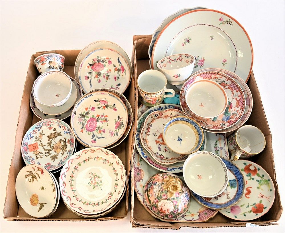 Appraisal: Two Tray Lots of Chinese Items to include Chinese porcelain