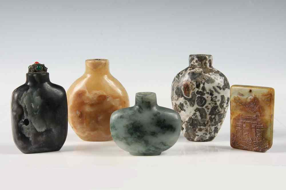 Appraisal: CHINESE SNUFF BOTTLES PENDANT - Including Early Stone Bottle in