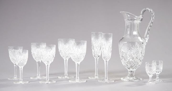 Appraisal: Fine Forty-Two-Piece Cut Glass Partial Stemware Service for eight persons