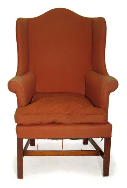 Appraisal: Chippendale upholstered mahogany easy chairphiladelphia late th century