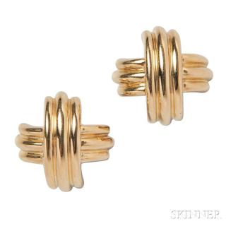 Appraisal: kt Gold Signature Earrings Tiffany Co kt Gold Signature Earrings