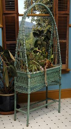 Appraisal: VICTORIAN WICKER PLANT STAND Fitted with tin liner x x