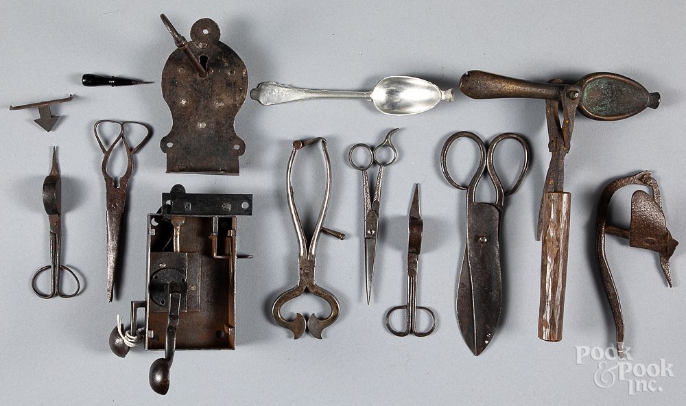 Appraisal: Metalware to include two early door locks etc Metalware to