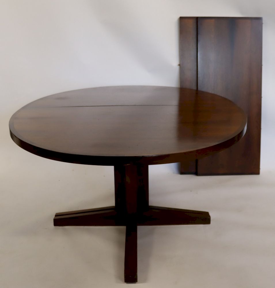 Appraisal: MIDCENTURY Rosewood Dining Table With Leaves From a Long Island