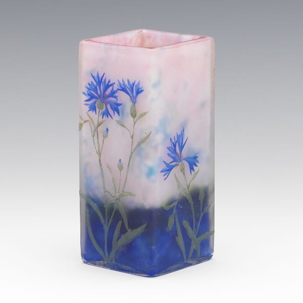 Appraisal: DAUM NANCY CORNFLOWER VASE x x Daum Nancy vase with