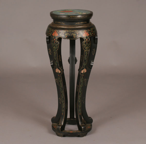 Appraisal: Chinese stand cloisonne decoration on top lacquer and paint surface