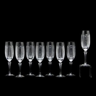 Appraisal: Gorham Eight Crystal Champagne Flutes late th century faceted cups