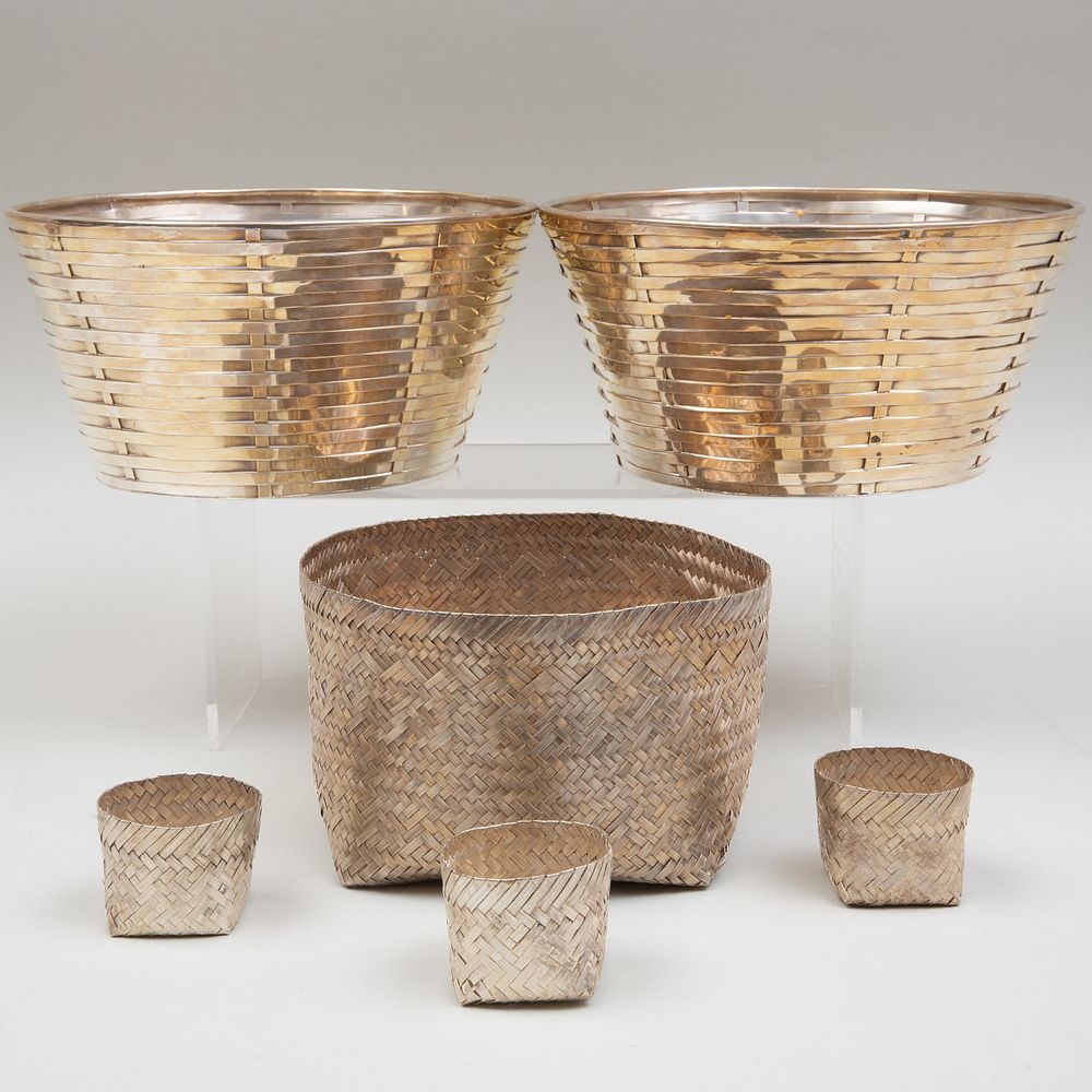 Appraisal: Pair of Tiffany Silver Circular Baskets and a Group of