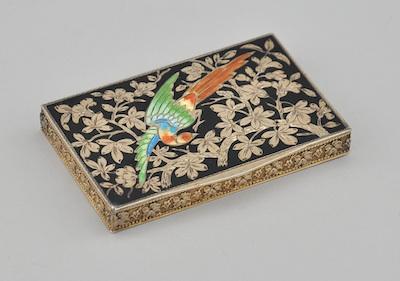 Appraisal: An Enameled Sterling Silver Snuff Box Austria ca th Century