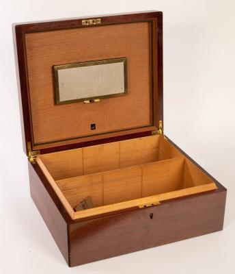 Appraisal: A mahogany cedar lined cigar humidor by Dunhill of London