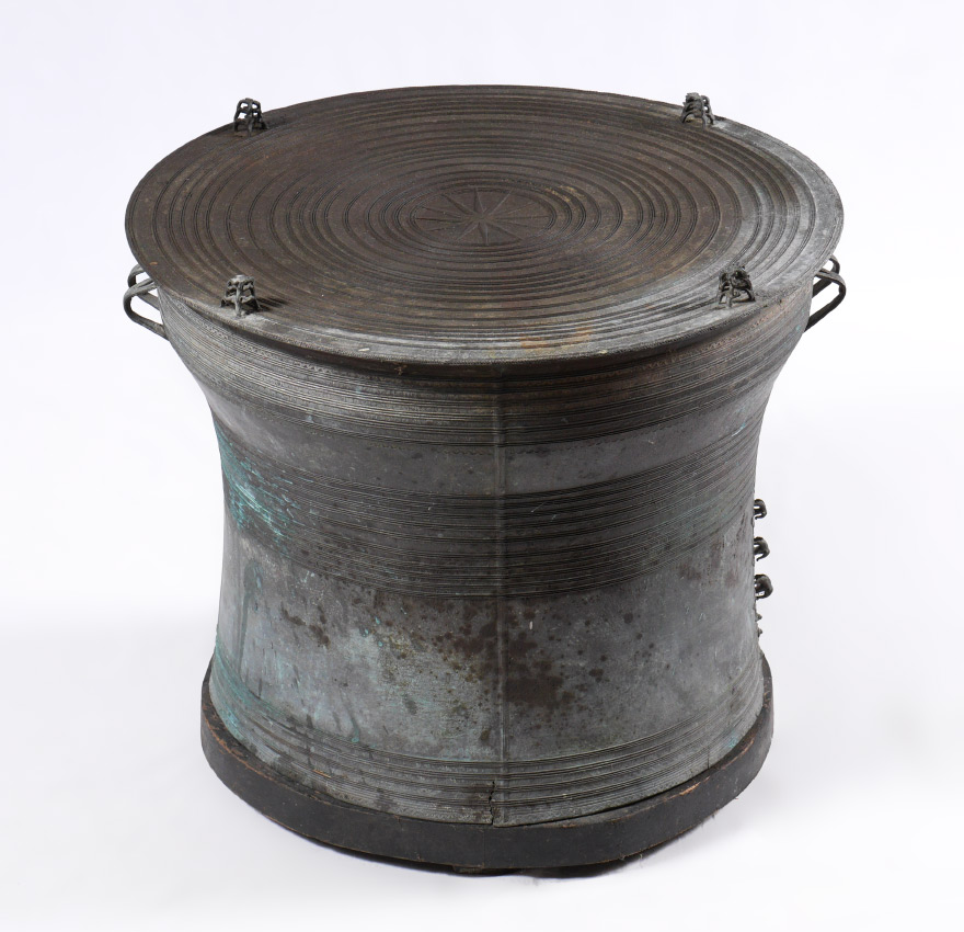 Appraisal: BURMESE KAREN BRONZE RAIN DRUM Karen type with applied frogs