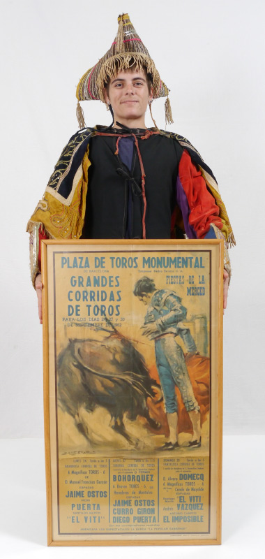 Appraisal: SPANISH BULLFIGHTER TORERO CLOTHING POSTER piece vintage embroidered matador outfit